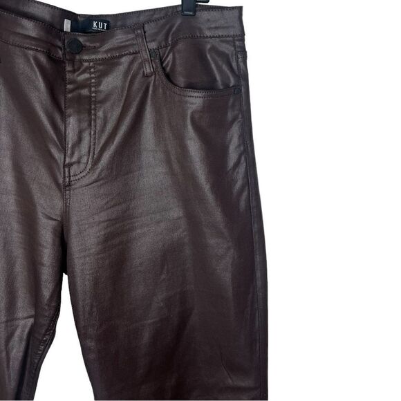 Kut From The Kloth Chocolate Rachael Fab Ab Coated Raw Hem Mom Jeans 16L - Picture 6 of 10